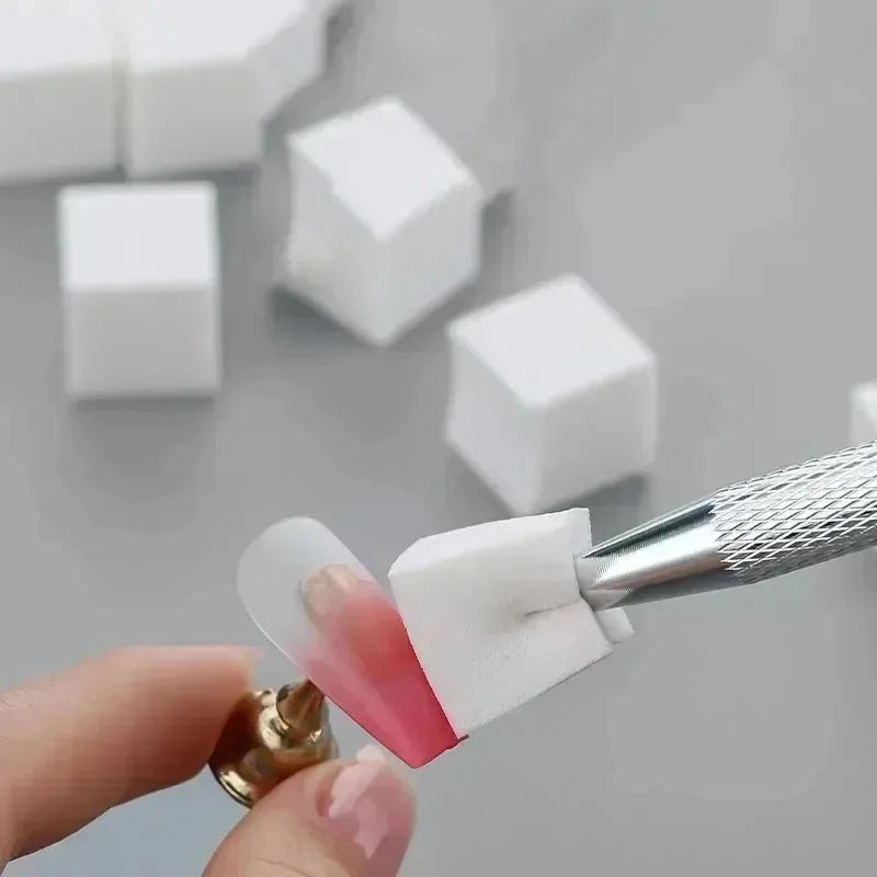 1cm Mini Square Nail Sponge Set Gradient Ombre Nail Brushes Gel Polish Design Nail Sponge Grab Pen 50pcs per Bag Vue