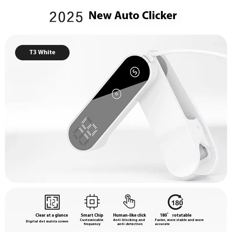 Screen Auto Clicker Simulated Finger Clicking For Smart Phone App Video Live Streaming Screen Touch Tripods Tapper Device Vue WHITE