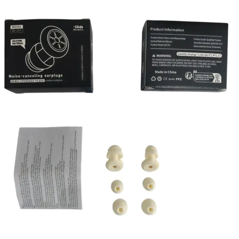Reusable Silicone Earplugs Strong Sound Insulation Multiple Sizes Ear Vue Beige