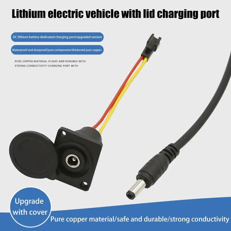 Electric Bike Charging Plug DC2.1 2.5 for 36V 48V Li ion Battery Round Shape Quick Attach Combo for Cycling Enthusiasts Vue
