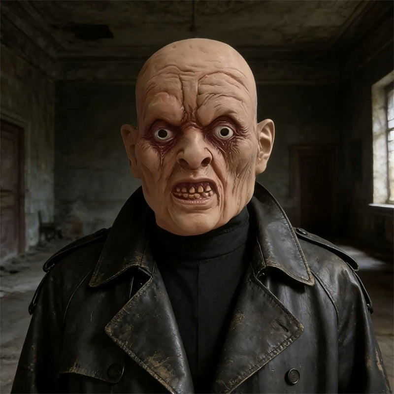 Creepy Servant Doll Latex Full Head Horror Mask Realistic Distorted Face For Adults Halloween Party Costume Prop For Scary Fans Vue