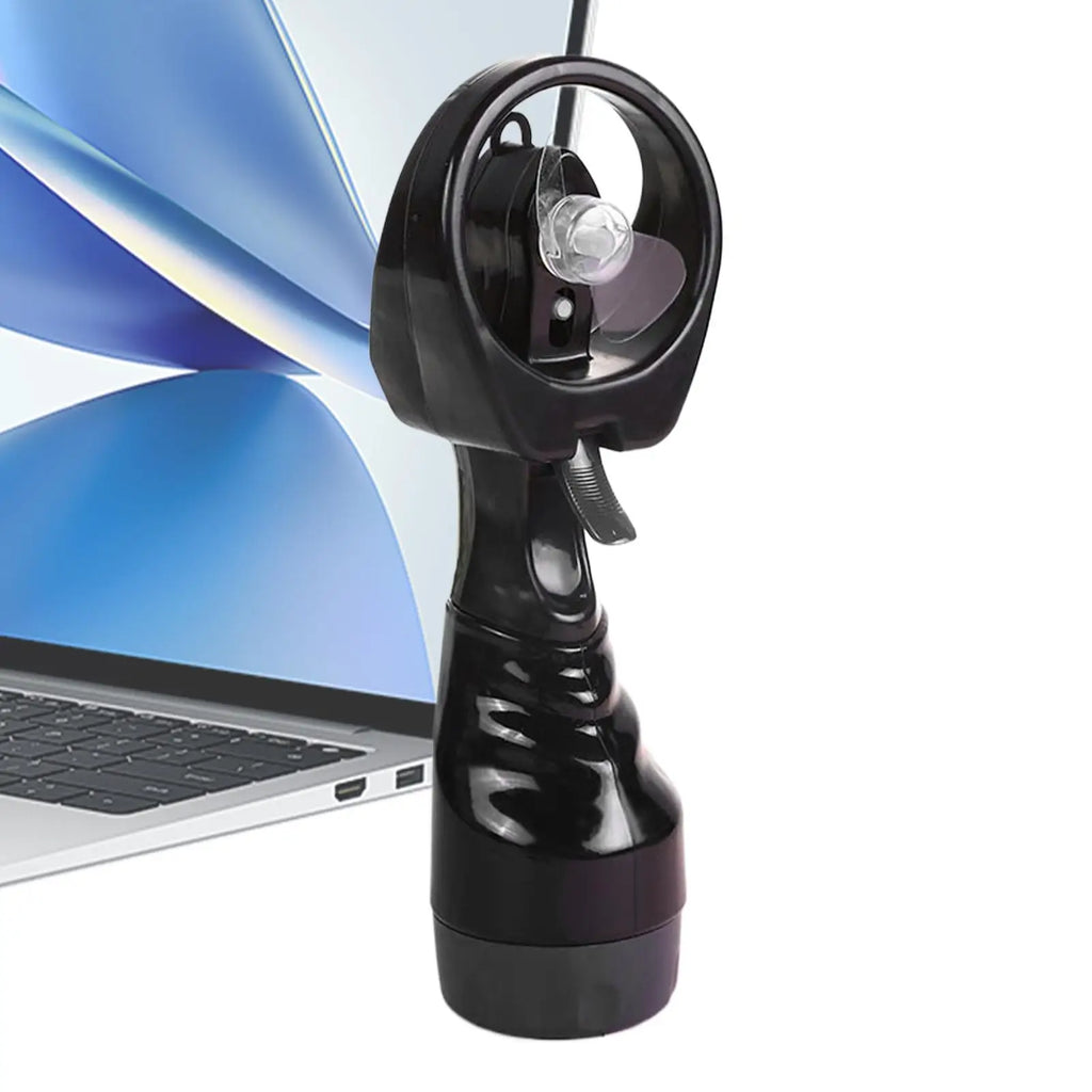 350ml Portable Mist Fan, Outdoor Air Cooler with Water Tank, Cooling Device for Desk Camping Hiking, Rechargeable USB Vue