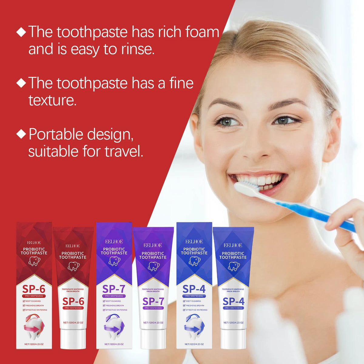 Probiotic Toothpaste Cleans Odor and Dirt, Gently Cares for Teeth, Cleans and Protects Teeth for Daily Oral Care Effectively Vue
