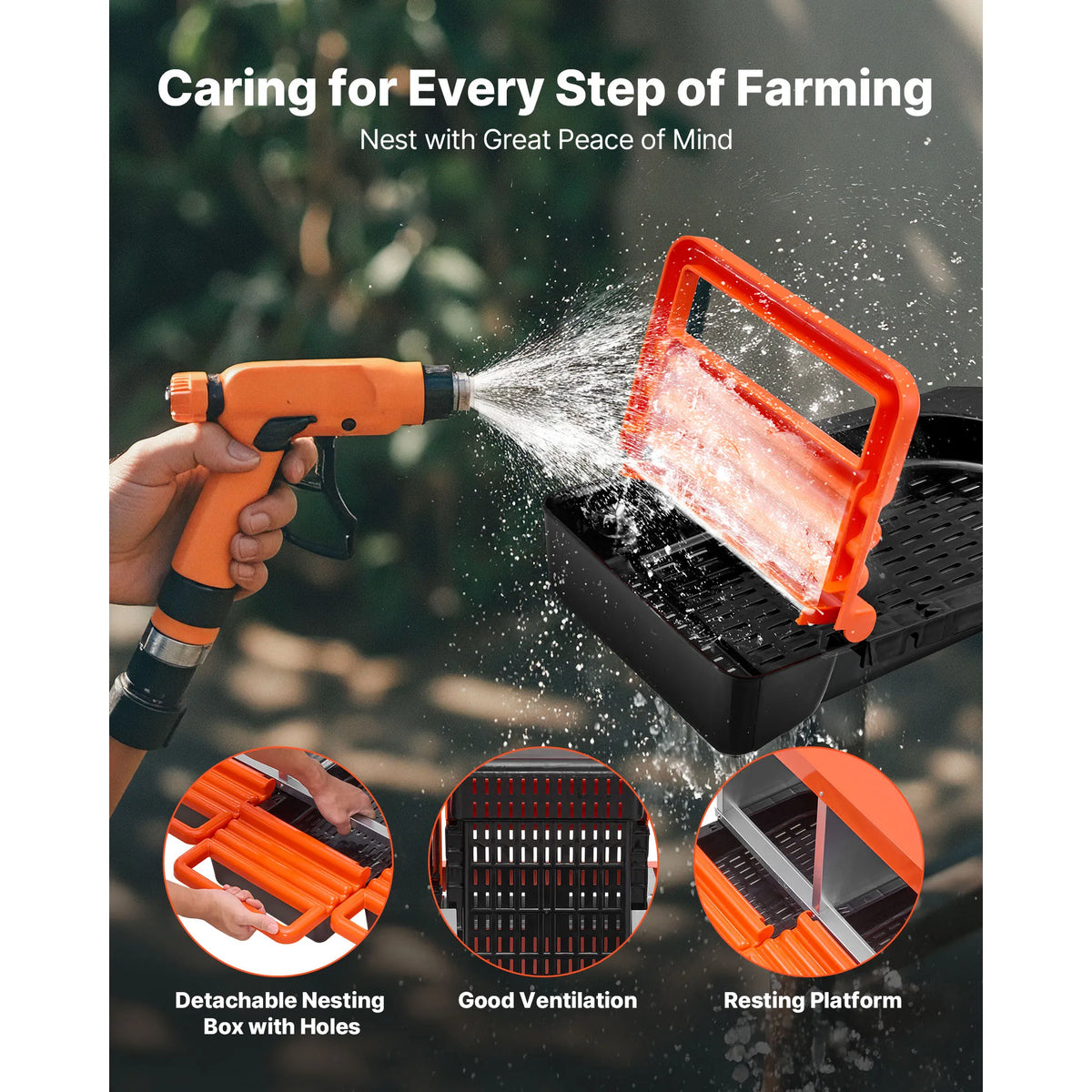 Metal Roll-Out Chicken Nesting Boxes | Egg Collection Lids Chicken Nesting Box Vue