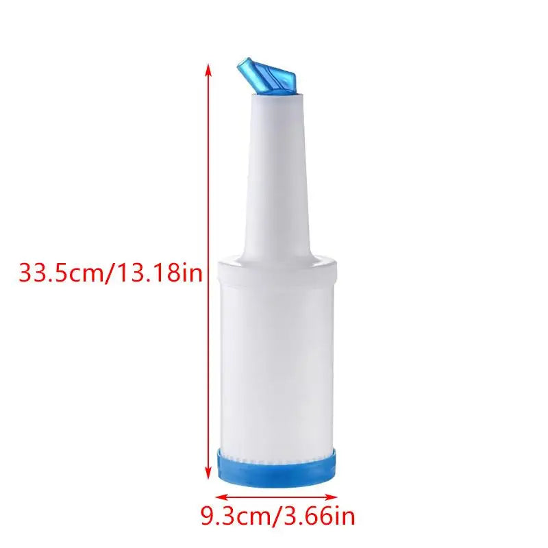 1L Plastic Juice Jug Dispensers Bar Pour Colorful Juice Pouring Bottle Containers For Bar Home Supplies Restaurant Cafe〔CC11〕 Vue Blue