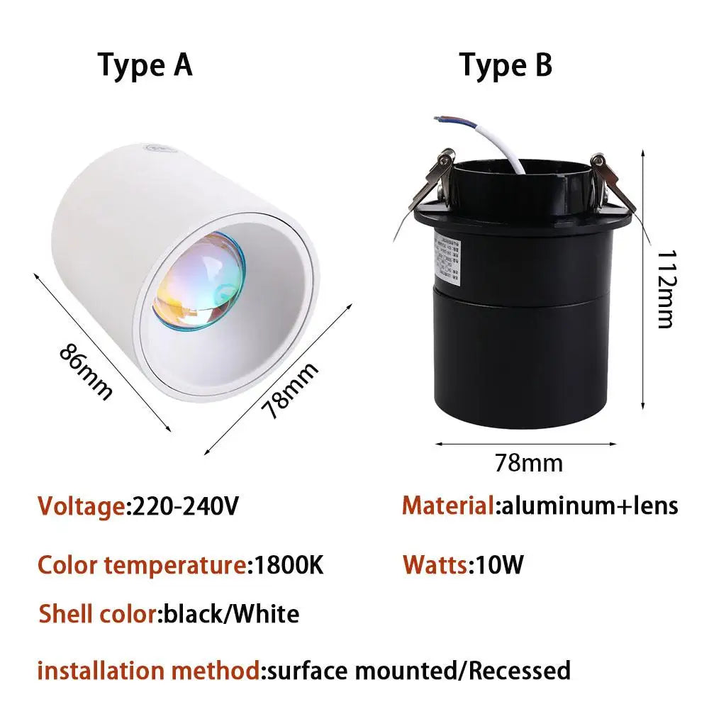 Mounted/recessed Sunset spotlight Foldable luxury Ceiling Spot Lighting delicate Led Down Lamp Hallway Vue