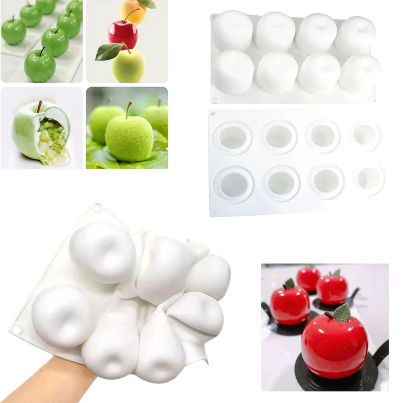 8-Cell 3D Apple Silicone Mold – Chocolate, Candy & Soap Silicone Baking Mold Vue