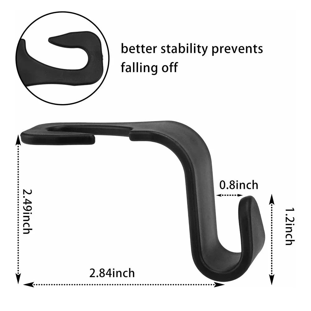 vvocci 4PCS For Auto Rear Purse Bags For Handbag Car Seat Headrest Hook Clothes CoatsSeat Organizer Hanger Storage Holder Vue