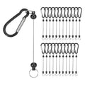 ABKW-Beadable Keychain Bars, 24 Pcs Metal Beaded Keychain Blanks Bulk Making Supplies Kit With Snap Hook Vue Black