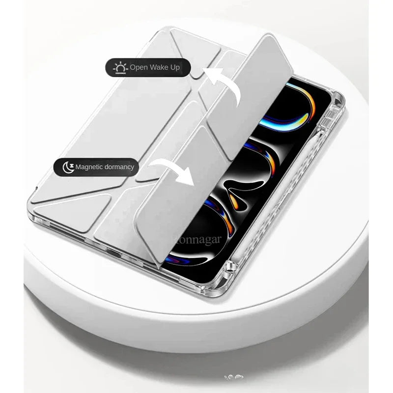 Ronnagar Y Fold Magnetic iPad Case with Pen Holder Tablet Case Vue