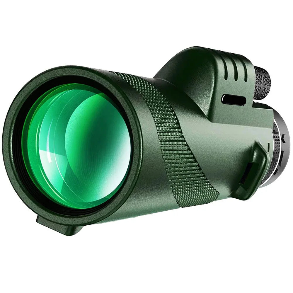 80x100 HD ZOOM Powerful Monocular Telescope Portable Binoculars Long Range Telescope Hunting Camping With Outdoor Camping Travel Vue GREEN