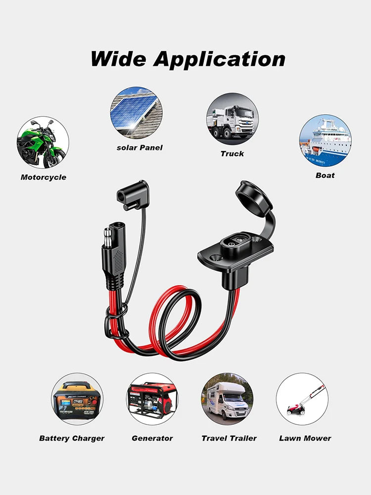 12AWG SAE Quick Connector Harness – Solar & Battery Cable SAE Connector Cable Vue