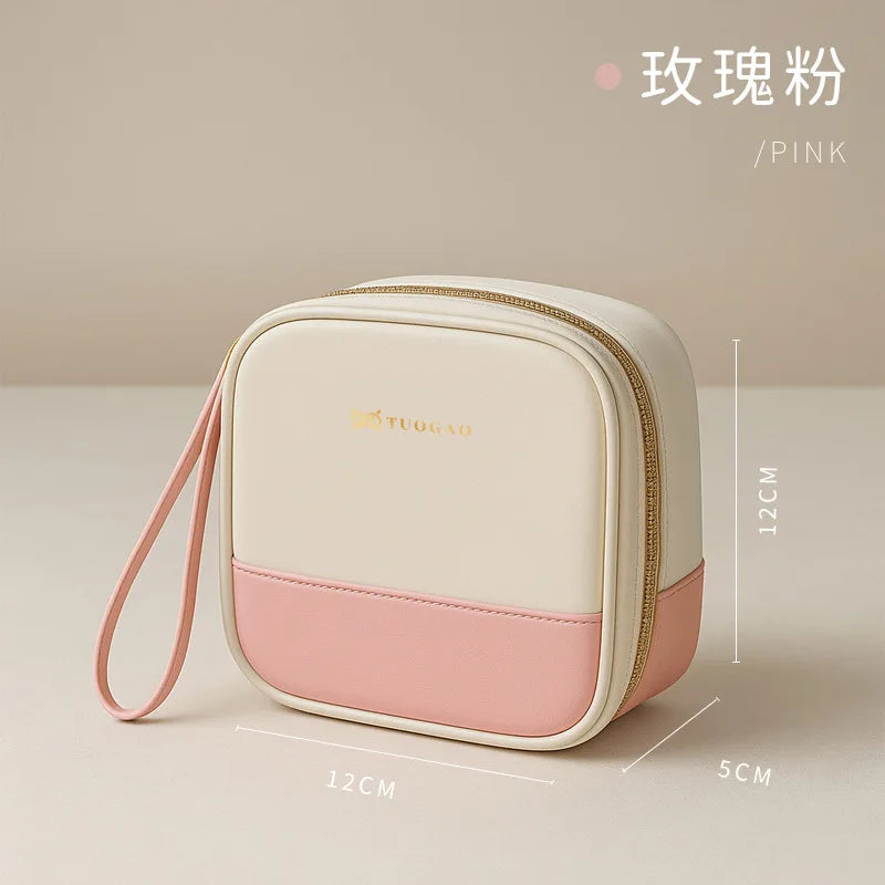 Travel Cosmetic Bag Portable Mini Waterproof Cosmetic Lipstick Storage Bag Multifunctional Clutch Bag Vue 0385-12-Pink