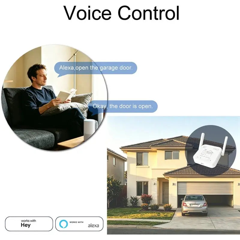 Hot-Smart App Compatible Tuya Wifi-RF Bridge 310-580Mhz Smart Door Controller For Remote Control And Voice Control Via Vue