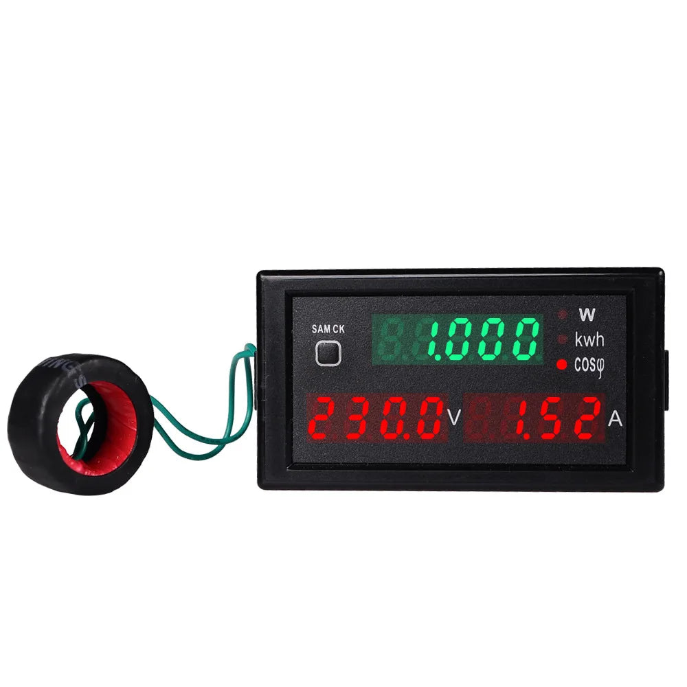SPM001 AC80-300V AC200-450V 100A Multi-functional LED Voltmeter Ammeter KWH Meter Power Factor Wattmeter with Reset Function Vue