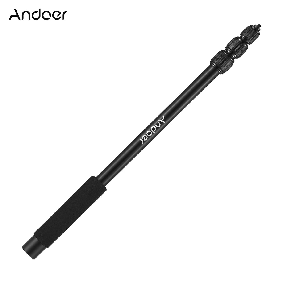 Andoer Handheld Microphone Boom Arm 4-Section Extendable Mic Arm Aluminum Alloy Boom Pole for Microphones Thread with Foam Grip Vue 4-Section