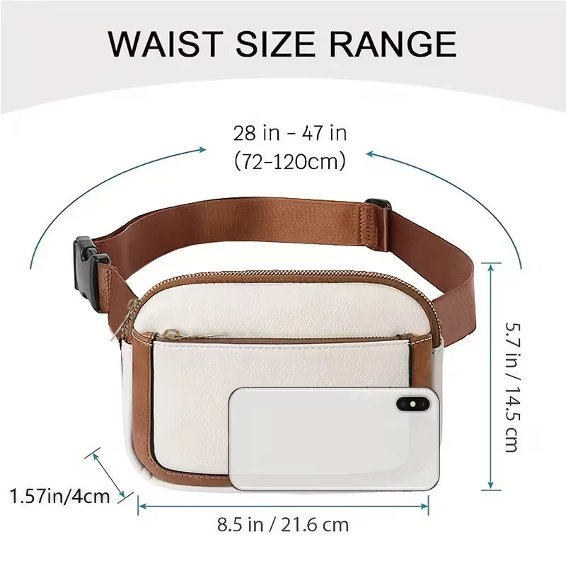 Daily Wear Simple Solid Tone Mini Belt Bag Fashion Unisex Sling Fanny