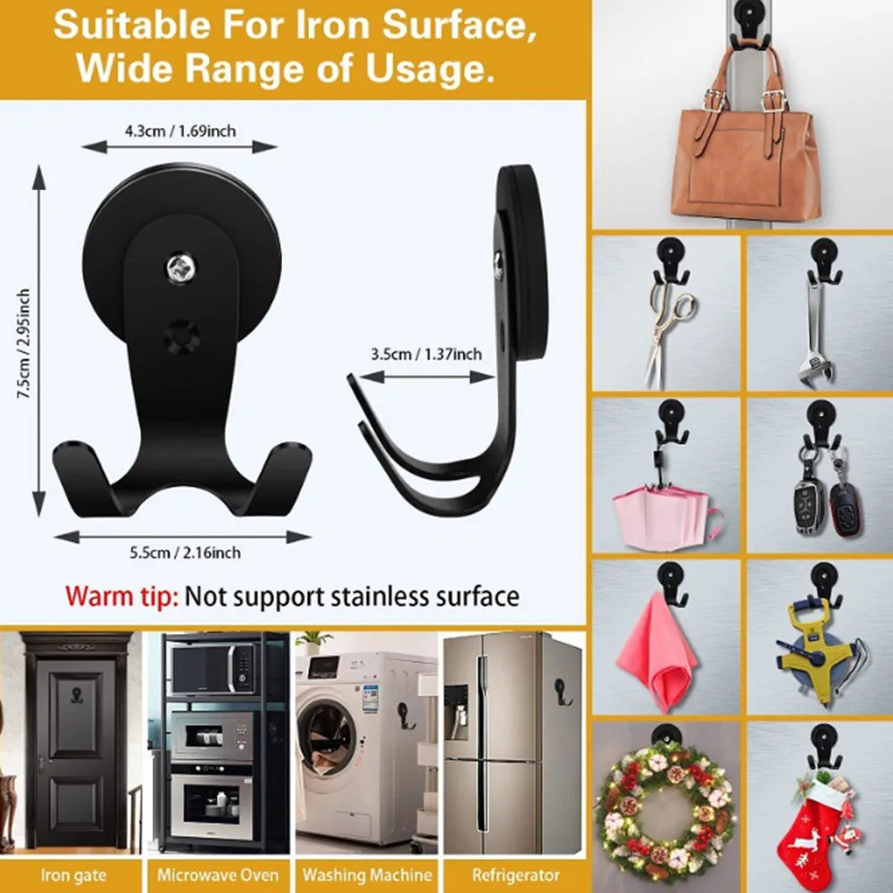 2pcs Magnetic Wreath Hooks Heavy Duty Magnetic HooksStainless Steel Magnet Holder for Refrigerator, Metal Door, BBQ Grill Vue