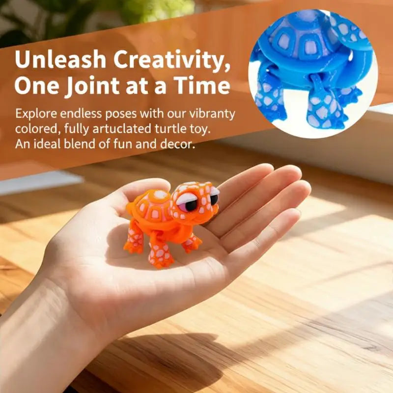 Plastic 3D Printed Turtle Animal Model Cartoon Style Exquisite Home Ornament for Children Educational Display Vue