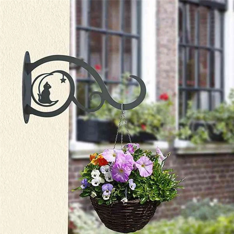 ABKW-2 Piece Garden Iron Hook Bracket Black For Outdoor Indoor Hanging Plants Supplies Vue