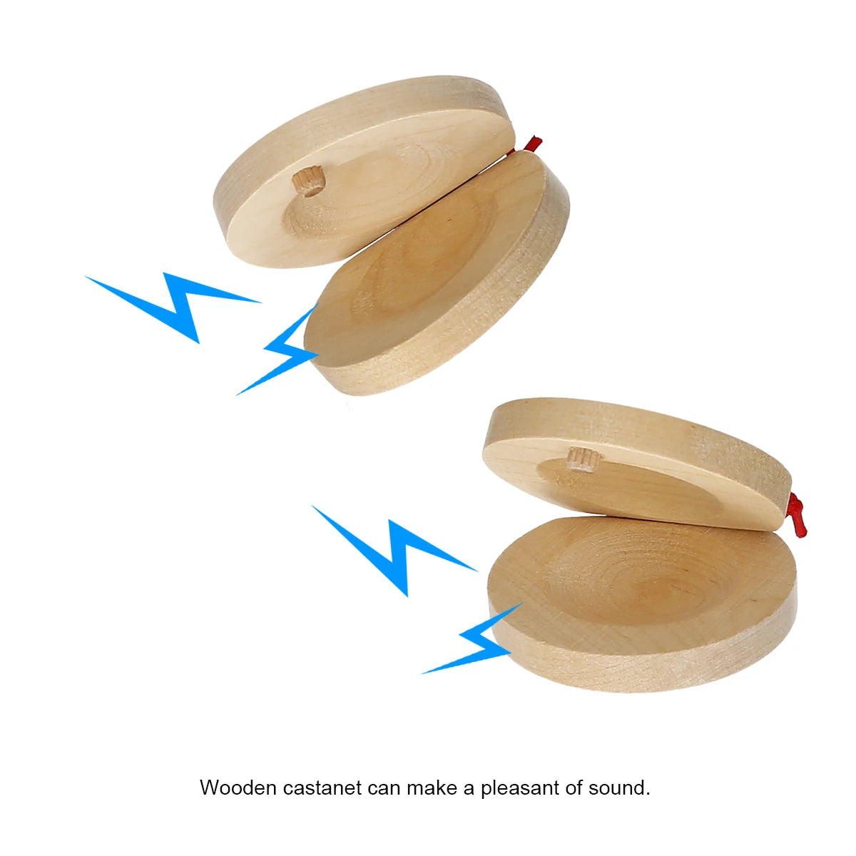 Musical Instrument Pair of Castanets Wooden Castanet Finger Clappers Musical Instrument Vue