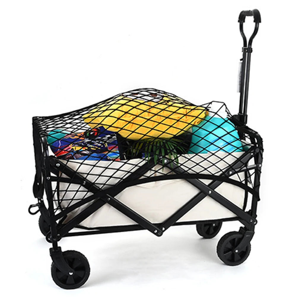 Heavy-Duty Nylon Wagon Cargo Net with 4 Hooks | Beach & Garden Wagon Cargo Net Vue