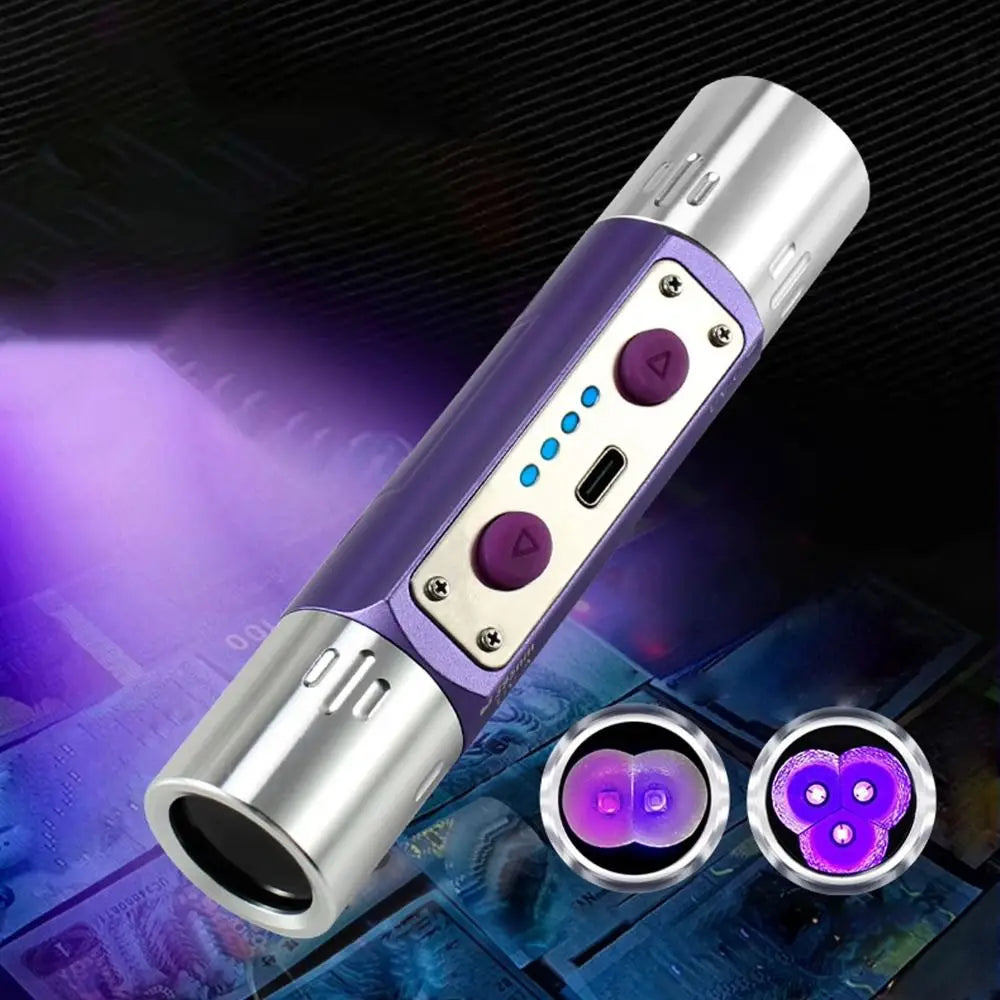 UVC Longwave UV Flashlight Shortwave 254nm Blacklight LED Flashlight LED 395nm UV Flashlight Lamps Phosphor Detector Vue