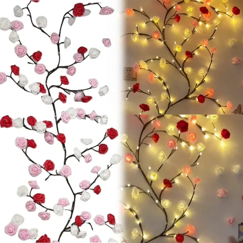 Flower Branch LED Light DIY Fairy Light USB Plug in Creative Wall Decor Light with Remote Control Bendable for Wall Window Decor Vue