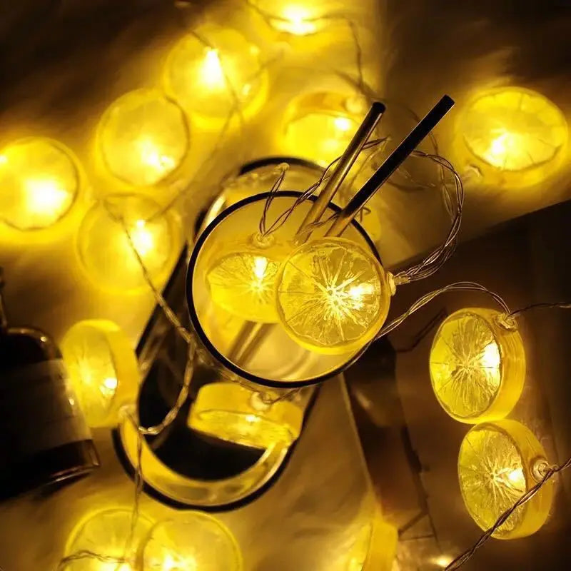 Happy New Year USB Lemon Led String Lights Indoor Atmosphere Christmas Decoration Room Battery Lights Party Waterproof 086 Vue