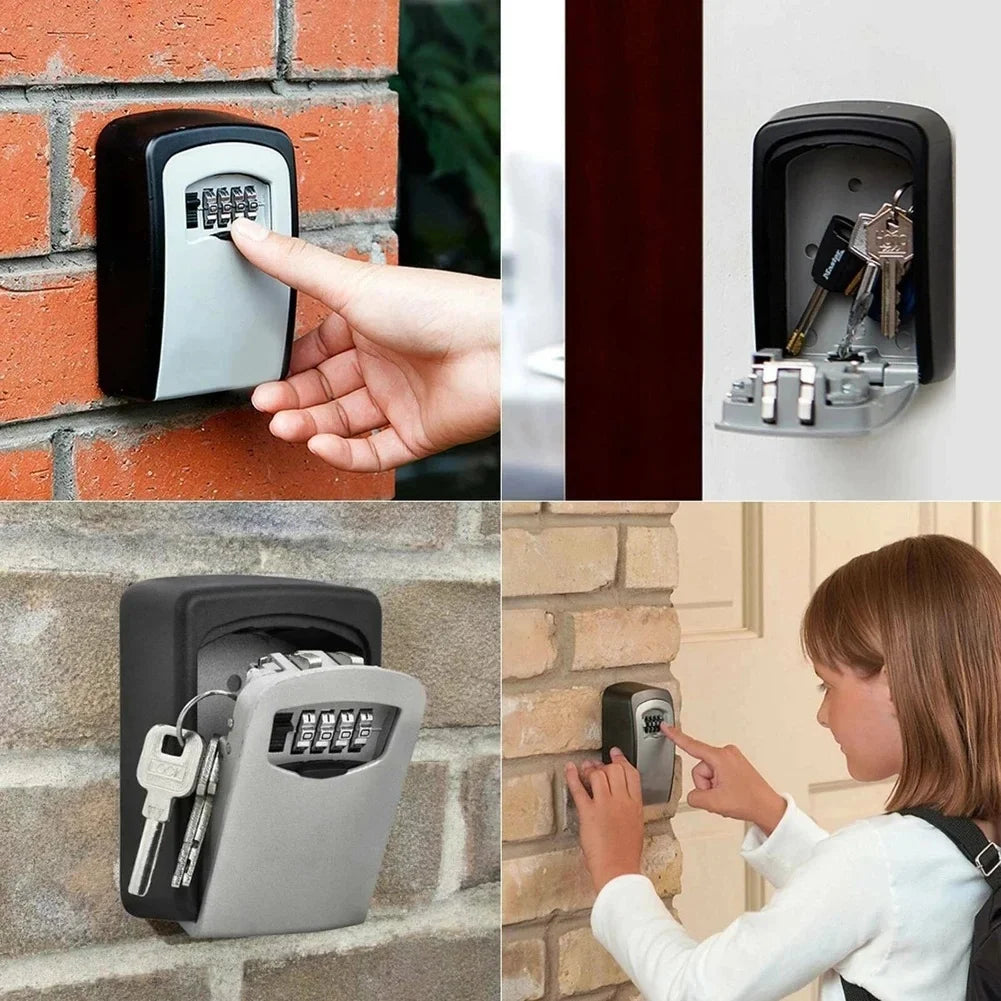Wall Mounted Key Storage Secret Box Plastic Organizer 4 Digit Combination Password Security Code Lock Home Key Safe Box Case Vue