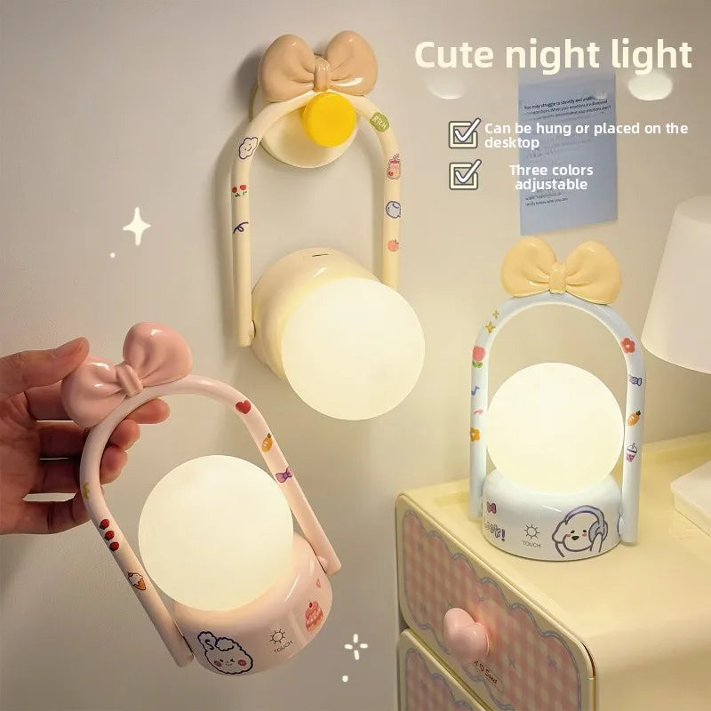 Lovely Wall Hanging Night Light 3 Color Dimmable Ambient Lamp Eye Protection Sleep Light for Bedroom Dorm Decor Vue