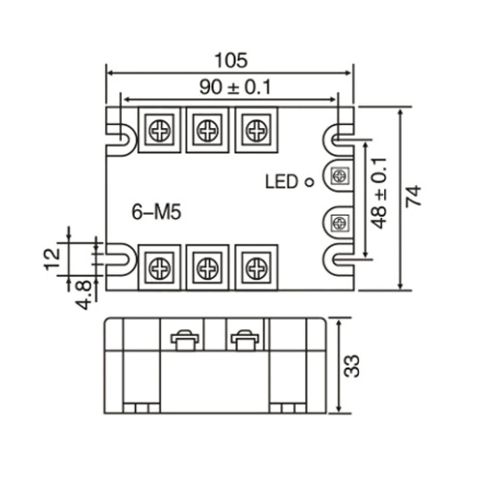 MJGX-3 D4840A Three Phase Solid State Relay 3-32VDC Input 90-380VAC Output Solid State Relay with Led Indicator Vue