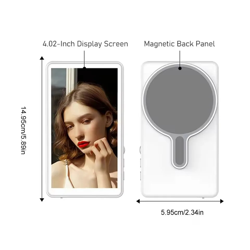Smartphone Magnetic Monitor Screen Projector Phone Rear Camera Selfie For Vlog Live Stream Video Recording For Android iPhone Vue WHITE