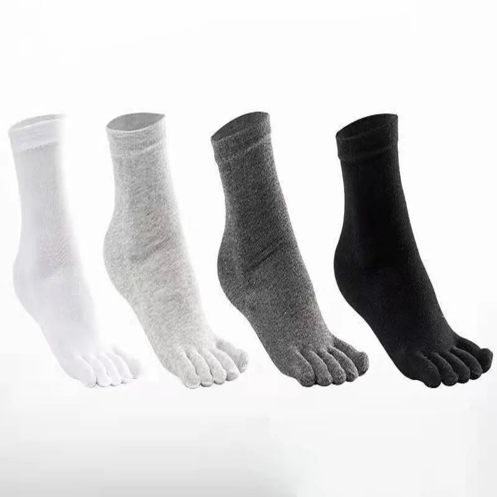 Solid Color Breathable Sweat Absorption Cotton No Show Socks Toe Socks Ankle Socks Men'S Split Toe Sock Five Fingers Socks Vue