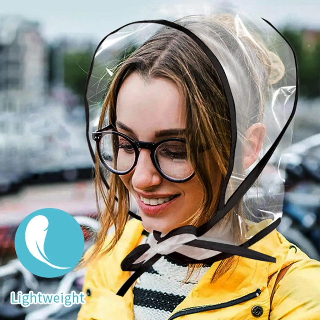 115x33cm Women Clear Rain Hat Reusable Transparent Rain Caps With Visor Brim, Waterproof Portable Headwear For Travel Outdoor Vue