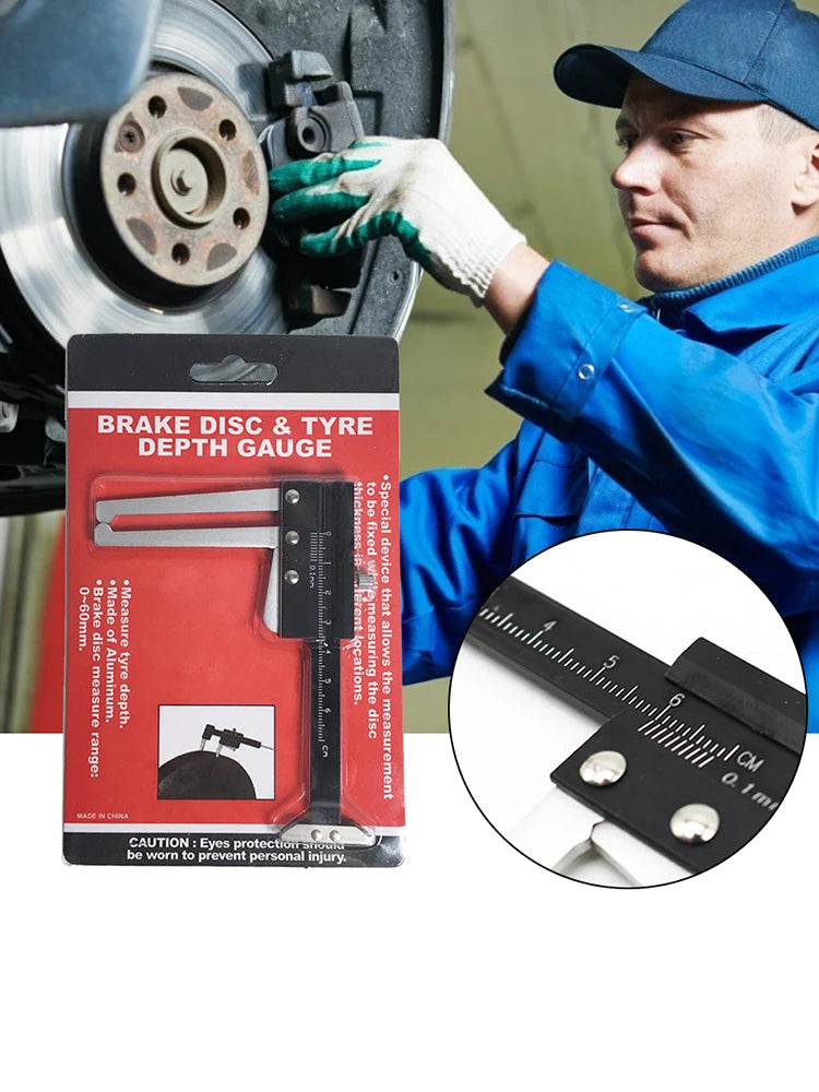 Brake Disc Thickness Caliper Gauge | 0-60mm Wear Depth Tool Brake Disc Caliper Vue