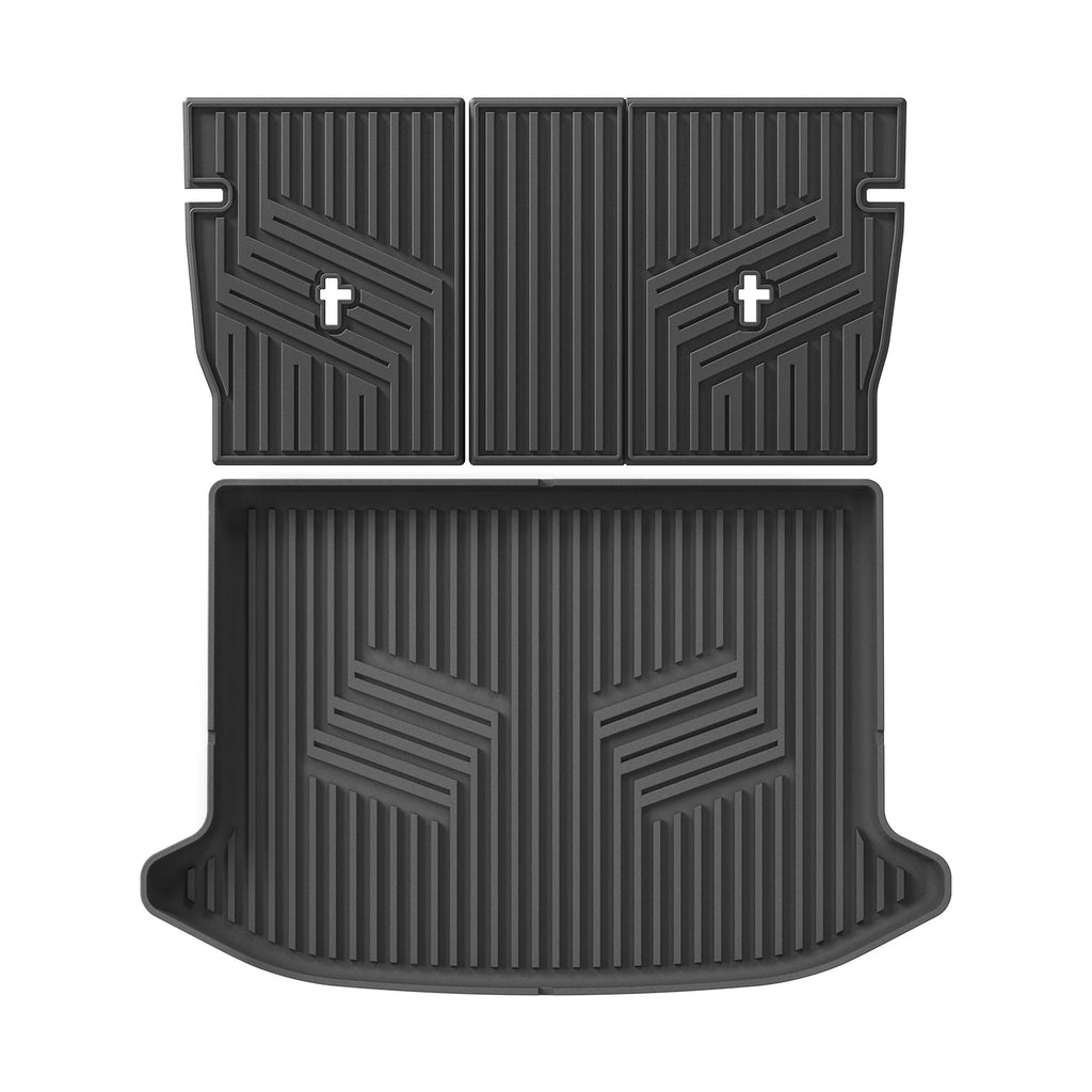 Smabee ZEEKR X 5-Seat TPE All-Weather Floor Mats & Cargo Liner Car Floor Mats Vue Trunk Pad 2PCS Black Left hand drive