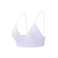 For Girls Boneless Seamless Triangle Cup Sports Bra Fitness Yoga Top Deep V Bralettes Women Crop Top Vue white-M