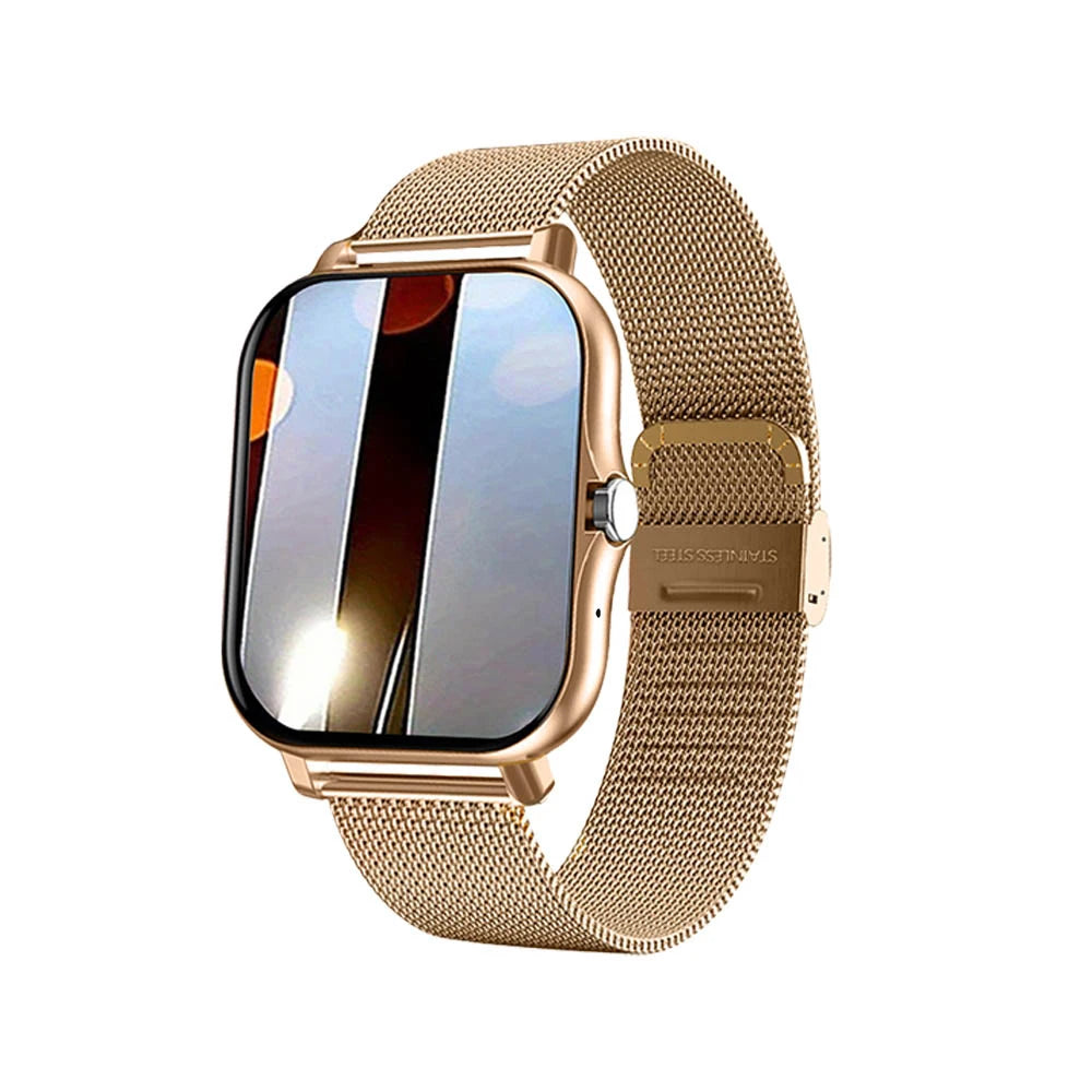 2025 New Square Sport Smartwatch for Android/IOS Heart Rate/Sleep Monitor Fitness Tracker BT Call Smart Watch For Men Women Gift Vue Steel black