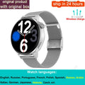 DT4+ Smart Watch Men GPS Tracker 390*390 HD Screen Bluetooth Call Voice Assistant Password Wireless Charge Women Smartwatch NFC Vue silver metal
