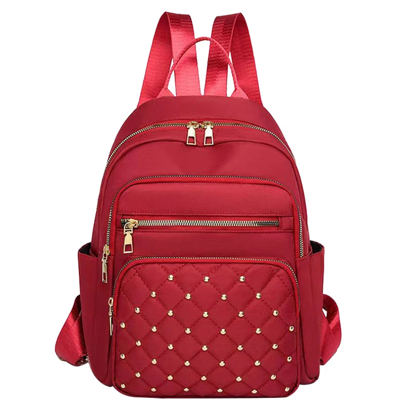 Travel Backpack Double-shoulder Bag Fashionable Schoolbag Women's Vue red