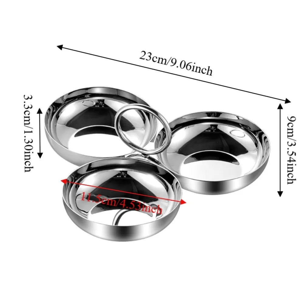Candy Dish Thick Stainless Steel Serving Bowl with Handle Multipurpose Snack Dish Ice Cream Bowl Round Dessert Plates Party Vue