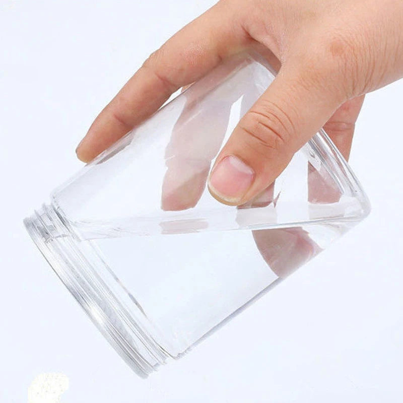 Clear Sealed Tank Jar Lid Circular Storage Bucket Cans Nut