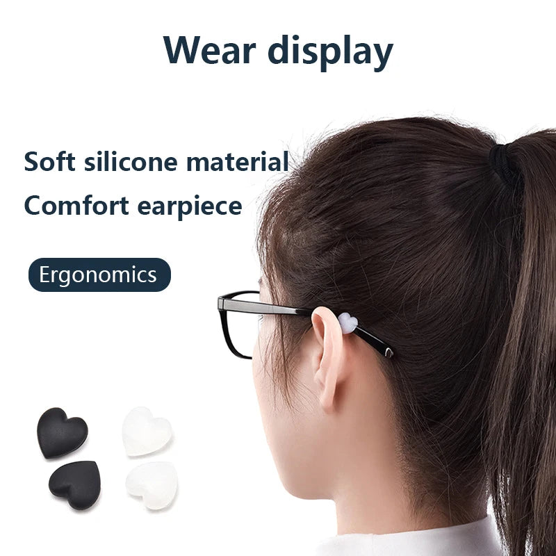 2Pair Fashion Heart Silicone Anti-slip Ear Grip Eyeglasses Leg Ear Hook Stopper Bracket Fastener Accessories Glasses Retainer Vue