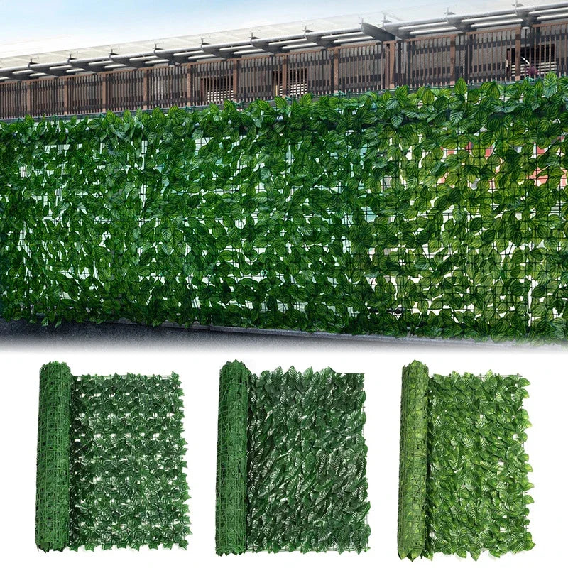 50X100cm Hedge Screen Artificial Ivy Privacy Fence Panel Realistic Green UV Resistant Leaf Wall for Outdoor Balcony Pool Fencing Vue
