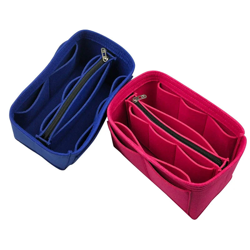 Felt Purse Organizer Insert with Multi Pockets Bag-in-Bag Liner for Handbags Backpacks Travel Makeup Storage Bag Vue