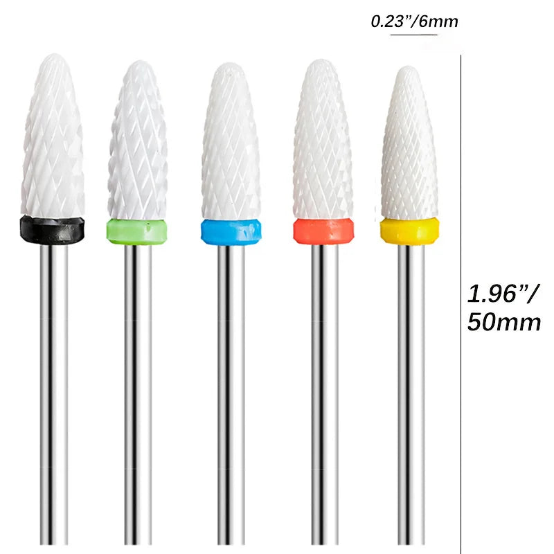 Corn Ceramic Nail Drill Bits Set Milling Cutter for Manicure Drills Electric Nail Files Cuticle Remove Nail File Art Tools Vue
