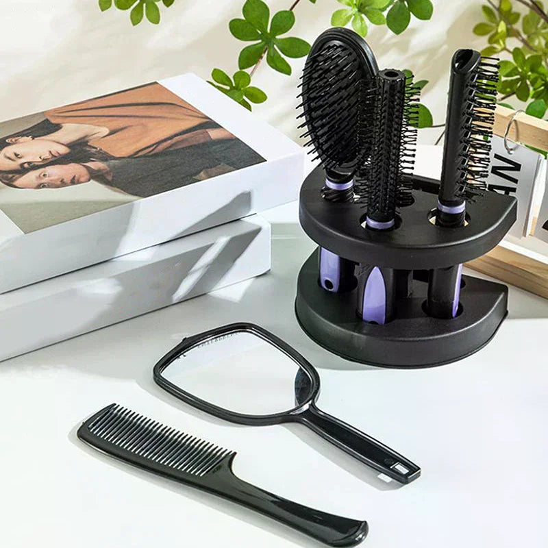 5 Pieces Mirror Comb Set Air Cushion Curly Hair Ribs Comb Girls Special Smooth Hair Massage Fluffy Comb Vue