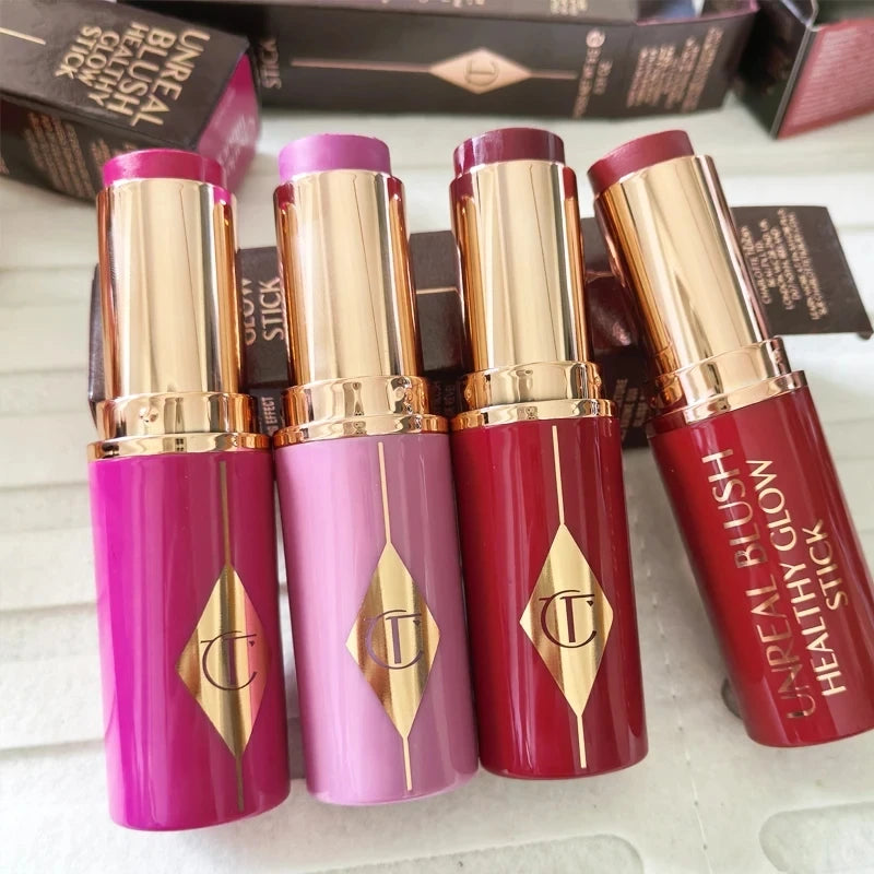 Charlotte Hot Tilbury Shiny Plump Lip Gloss Lasting Moisturizing Makeup Double Color Powder Blusher Easy To Color Blush Stick Vue