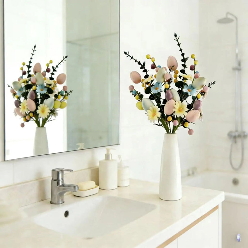 Easter Egg Floral Spring Stem Decorations 44x12cm Easter Egg Stems Flowers for Floral Arrangement Party Vase Table Centerpiece Vue